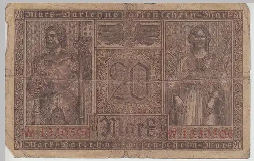 (D1163) Geldschein Darlehenskassenschein 20 Mark 1918