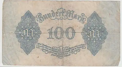 (D1168) Geldschein Reichsbanknote 100 Mark 1922