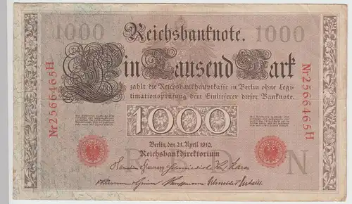 (D1170) Geldschein Reichsbanknote 1000 Mark 1910
