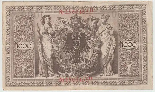 (D1170) Geldschein Reichsbanknote 1000 Mark 1910