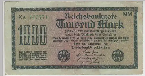 (D1171) Geldschein Reichsbanknote 1000 Mark 1922