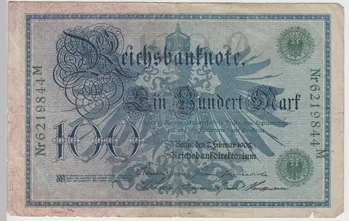 (D1175) Geldschein Reichsbanknote 100 Mark 1908