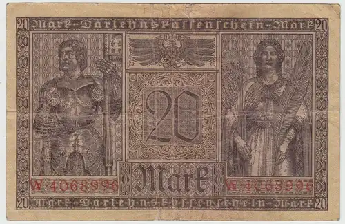 (D1178) Geldschein Darlehenskassenschein 20 Mark 1918