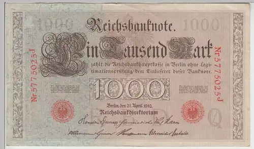 (D1187) Geldschein Reichsbanknote 1000 Mark 1910