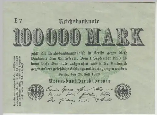 (D1189) Geldschein Reichsbanknote 100.000 Mark 1923