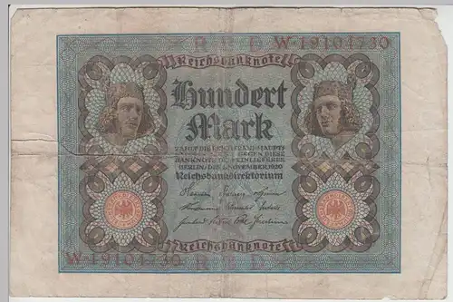 (D1192) Geldschein Reichsbanknote 100 Mark 1920