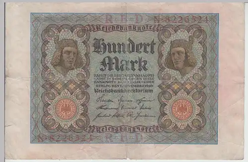 (D1198) Geldschein Reichsbanknote 100 Mark 1920