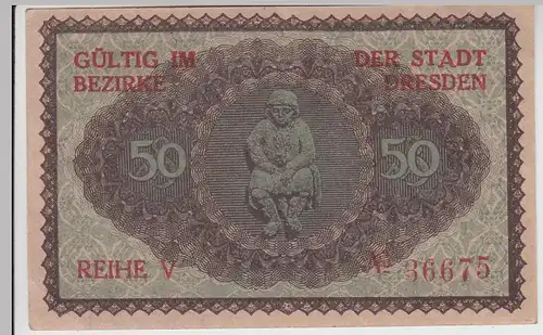 (D1199) Geldschein Gutschein über 50 Pfennig, Dresden 1921