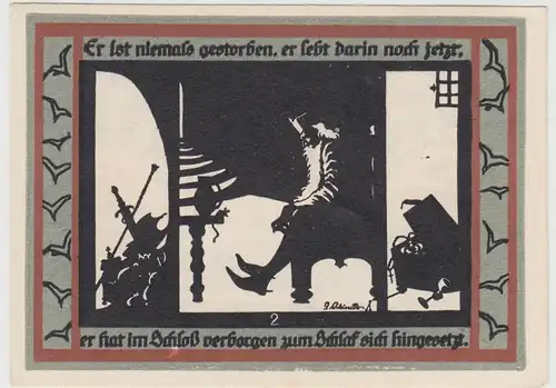 (D1200) Geldschein 50 Pf. Notgeld d. Gemeinde Rossla am Kyffhäuser 1921, Motiv 1