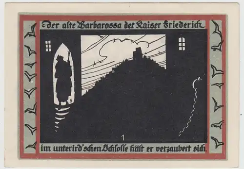 (D1202) Geldschein 50 Pf. Notgeld d. Gemeinde Rossla am Kyffhäuser 1921, Motiv 3