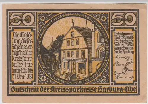(D1210) Geldschein 50 Pf. Notgeld harburg a. Elbe 1921