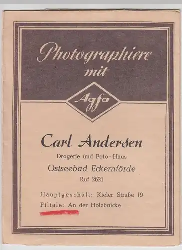 (D1218) Fotohülle Carl Andersen, Eckernförde, nach 1945