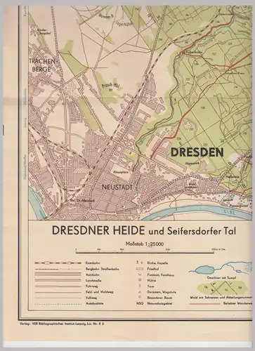 (D1236) Landkarte Dresdner Heide u. Seifersdorfer Tal 1:25000 DDR