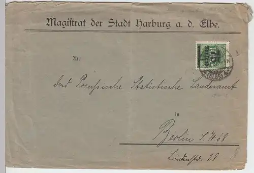 (B1145) Bedarfsbrief DR Infla, Magistrat d. Stadt Harburg a.d. Elbe, 1923