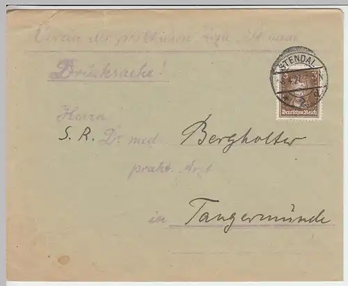 (B1158) Bedarfsbrief DR, Stempel Stendal 1927