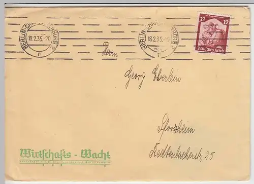 (B1197) Bedarfsbrief DR, Wirtschafts-Wacht Verlags-Ges. Berlin 1935
