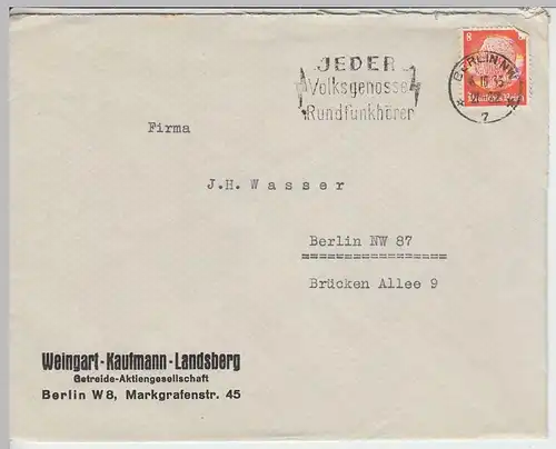 (B1200) Bedarfsbrief DR, Stempel Berlin NW 1933