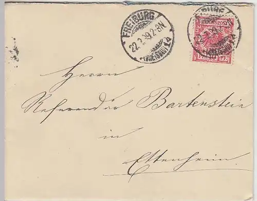 (B1291) Bedarfsbrief Reichspost, inkl. Inhalt, Stempel Freiburg (Br.) 1899