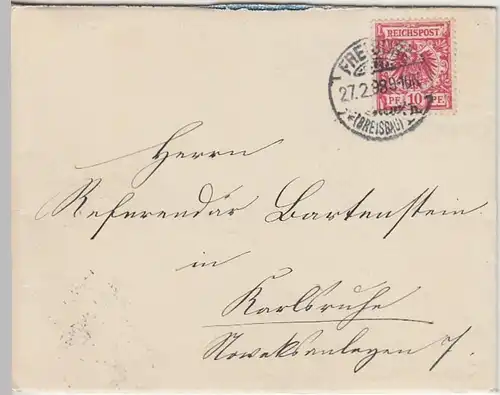 (B1295) Bedarfsbrief Reichspost, inkl. Inhalt, Stempel Freiburg (Br.) 1898