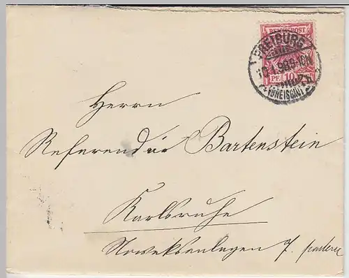 (B1296) Bedarfsbrief Reichspost, inkl. Inhalt, Stempel Freiburg (Br.) 1898