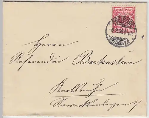 (B1298) Bedarfsbrief Reichspost, inkl. Inhalt, Stempel Freiburg (Br.) 1898