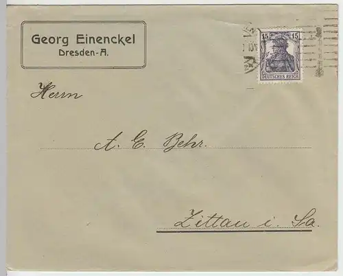(B1323) Bedarfsbrief DR, Georg Einenckel, Dresden, 1920?