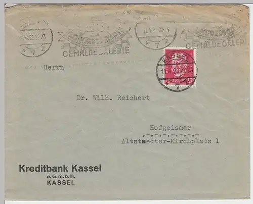 (B1346) Bedarfsbrief DR, Kreditbank Kassel, 1929