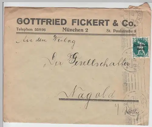 (B2446) Bedarfsbrief Fa. Gottfried Fickert & Co. 1921