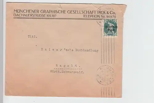 (B2443) Bedarfsbrief Münch. Graph. Ges. Pick & Co. 1921