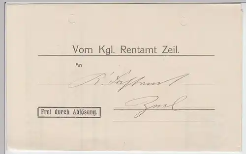 (B2424) Faltbrief Rentamt Zeil Forstamt Zeil, Dienstsache 1916