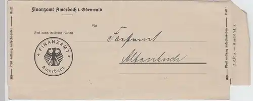 (B2422) Faltbrief Finanzamt Amorbach an Forstamt Altenbuch, Dienstsache 1926