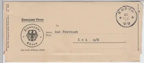(B2417) Faltbrief Finanzamt Ebern an Forstamt Zeil, Dienstsache 1932