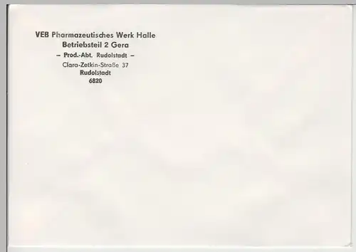(B2334) Firmen-Briefumschlag DDR "VEB Pharmazeutisches Werk Halle"