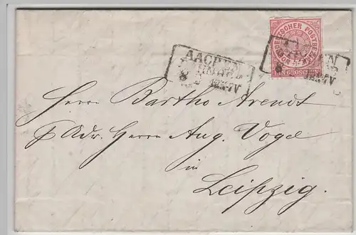 (B2328) Bedarfsbrief Norddeutscher Bund, Stempel Aachen 1879