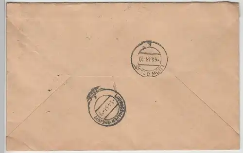 (B2320) Bedarfsbrief R-Brief DR, Stempel Stuttgart 1938