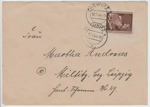 (B2312) Bedarfsbrief DR, Stempel Chemnitz 4, 1944, mit Mi 865