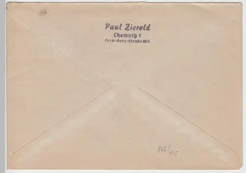 (B2312) Bedarfsbrief DR, Stempel Chemnitz 4, 1944, mit Mi 865