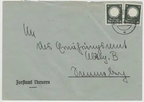 (B2280) Bedarfsbrief Dienstpost DR, Stempel Rauenstein (Thür), 1942