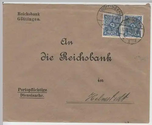 (B2236) Bedarfsbrief Deutsches Reich INFLA, Reichsbank Göttingen 1922