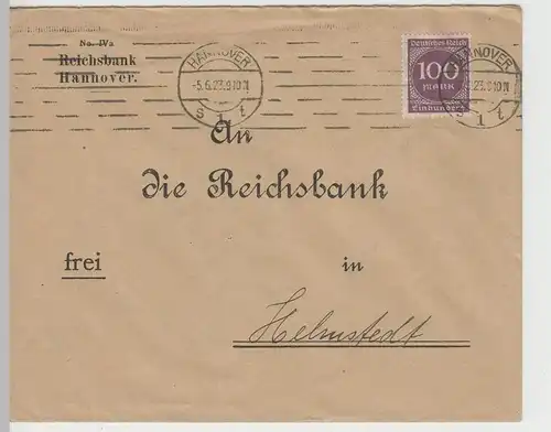 (B2229) Bedarfsbrief Deutsches Reich INFLA, Reichsbank Hannover 1923