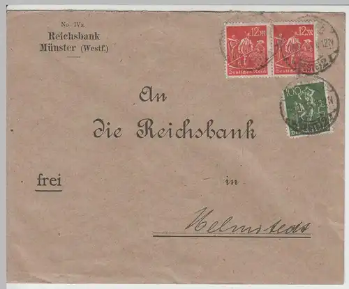 (B2228) Bedarfsbrief Deutsches Reich INFLA, Reichsbank Münster 1923