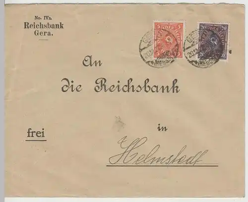 (B2227) Bedarfsbrief Deutsches Reich INFLA, Reichsbank Gera 1922