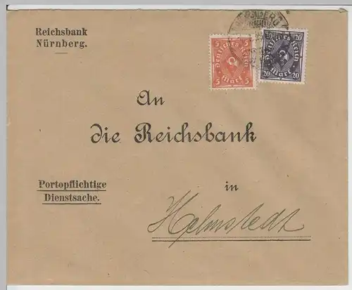(B2226) Bedarfsbrief Deutsches Reich INFLA, Reichsbank Nürnberg 1923