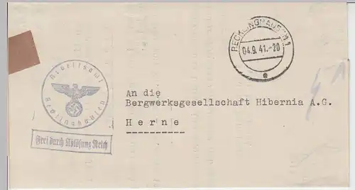 (B2211) Faltbrief Dienstpost, Arbeitsamt Recklinghausen 1941
