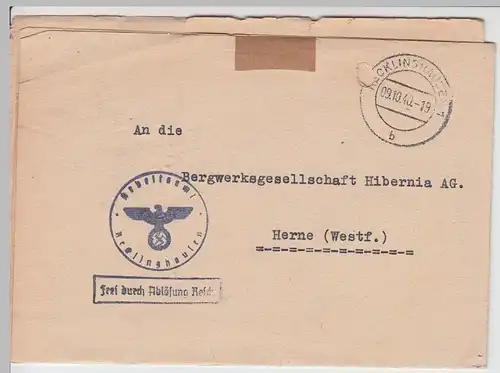 (B2197) Faltbrief Dienstpost, Arbeitsamt Recklinghausen 1940