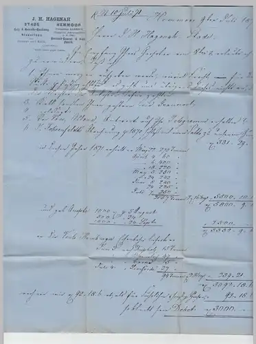 (B2182) Bedarfsbrief Norddeutscher Bund, Stempel Basbeck 1871