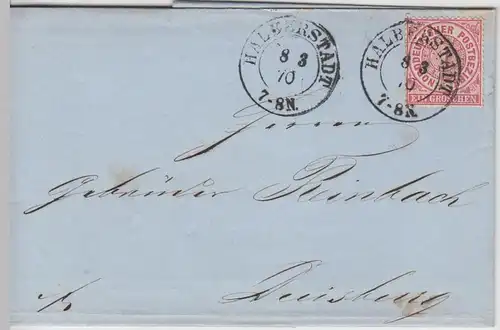 (B2172) Bedarfsbrief Norddeutscher Bund, Stempel Halberstadt 1870
