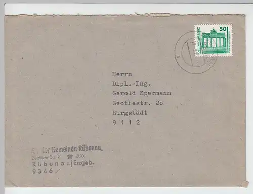 (B2132) Bedarfsbrief BERLIN, Stempel Rübenau 1990