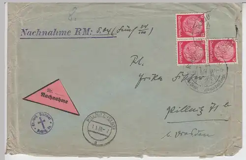 (B2078) Bedarfsbrief Nachnahme Deutsches Reich, Stempel Rochlitz 1937