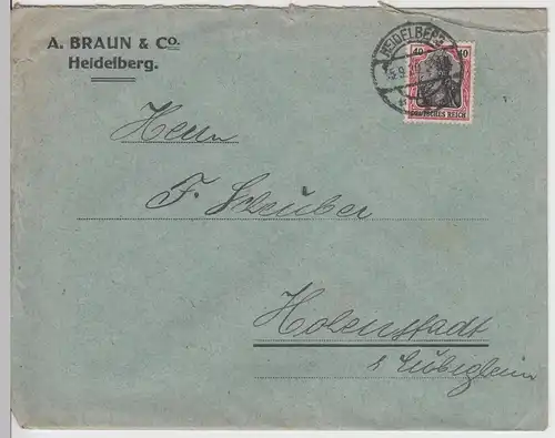 (B2004) Bedarfsbrief Deutsches Reich, Stempel Heidelberg 1920